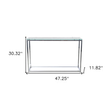 Geo XL Rectangle Clear Glass and Chrome Console Table