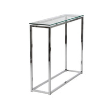 Geo Rectangle Clear Glass and Chrome Console Table