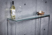 Geo Rectangle Clear Glass and Chrome Console Table