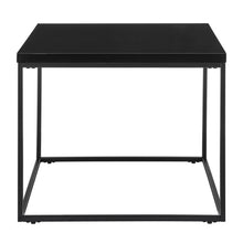 Modern Black Gloss and Matte Black Cube Side Table