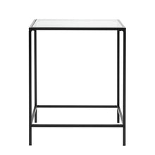 Minimalist Clear Glass and Black Side Table