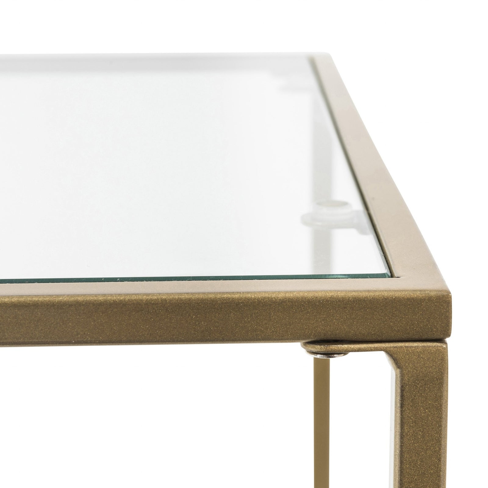 Minimalist Clear Glass and Gold Side Table