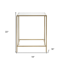 Minimalist Clear Glass and Gold Side Table