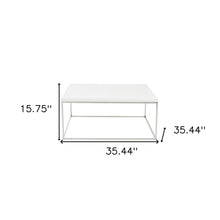 White and Chrome High Gloss Square Coffee Table