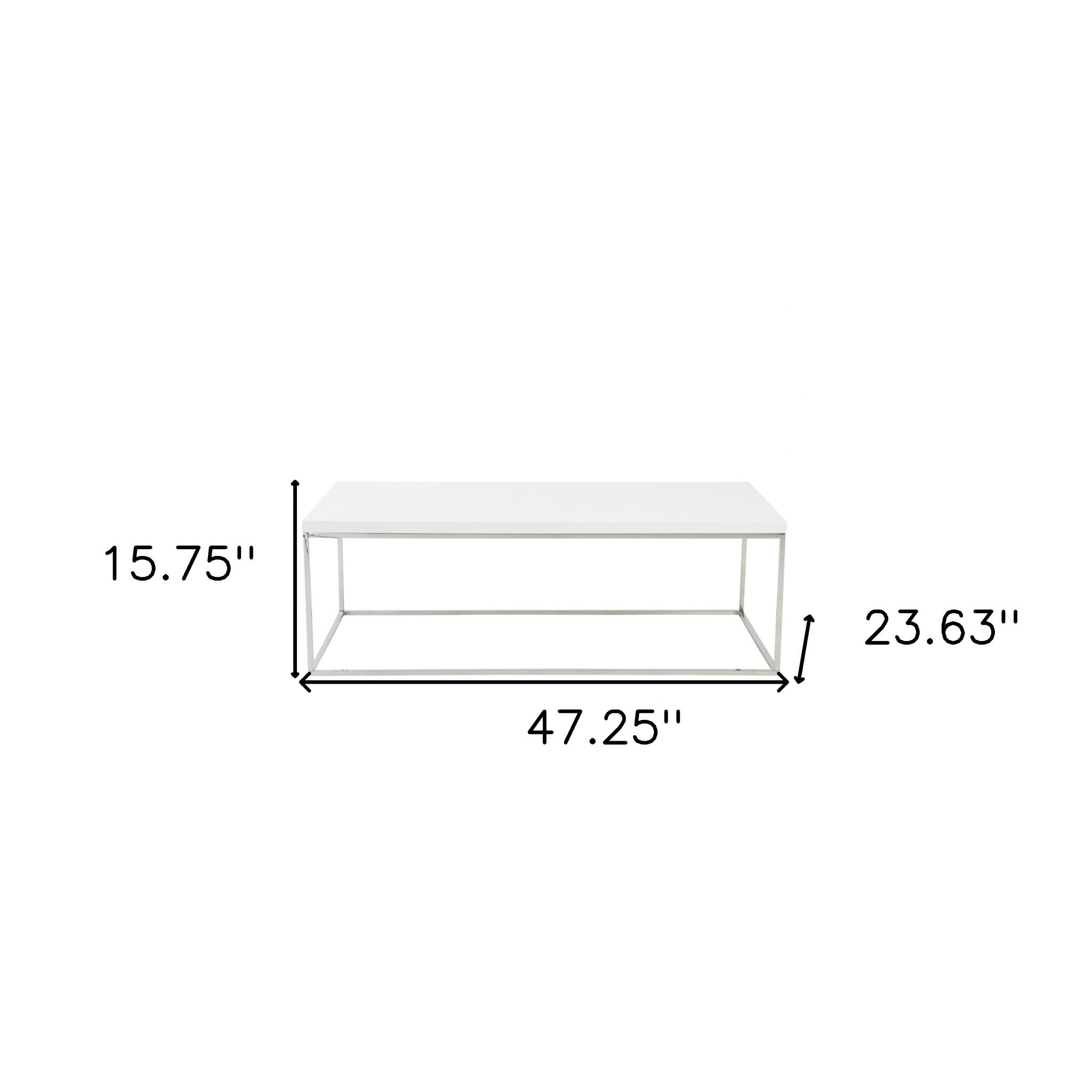 Mesa de Centro Blanco y Cromo Alto Brillo