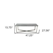 Black on Stainless Faux Marble Coffee Table