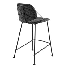 兩件套 36 英寸黑鋼低背櫃檯高酒吧椅帶腳踏板