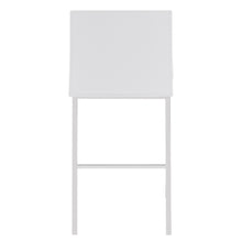 兩件套 34 英寸白色和銀色鋼製低背櫃檯高吧椅帶腳凳