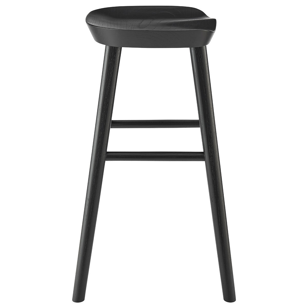 26" Black Solid Wood Counter Stool