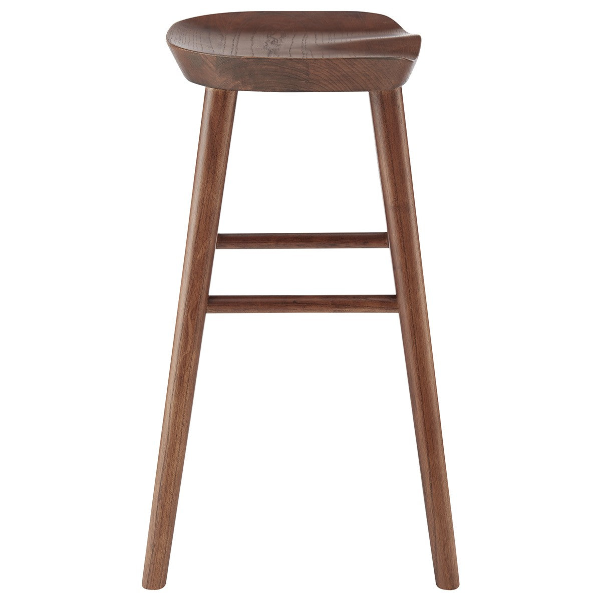 26" Dark Brown Solid Wood Counter Stool