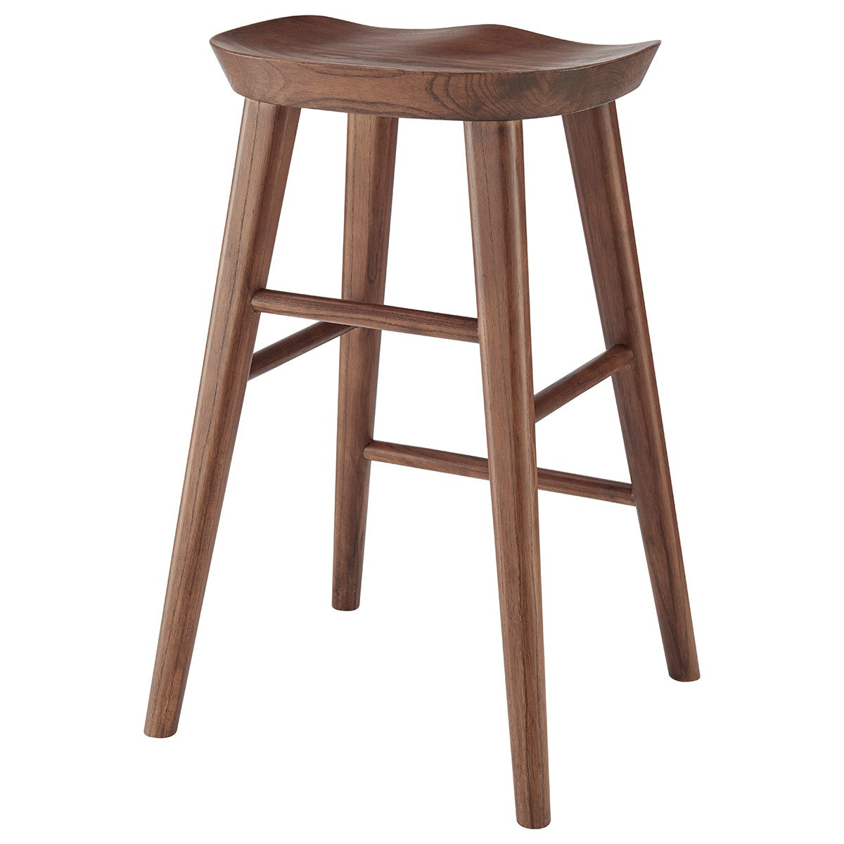 26" Dark Brown Solid Wood Counter Stool