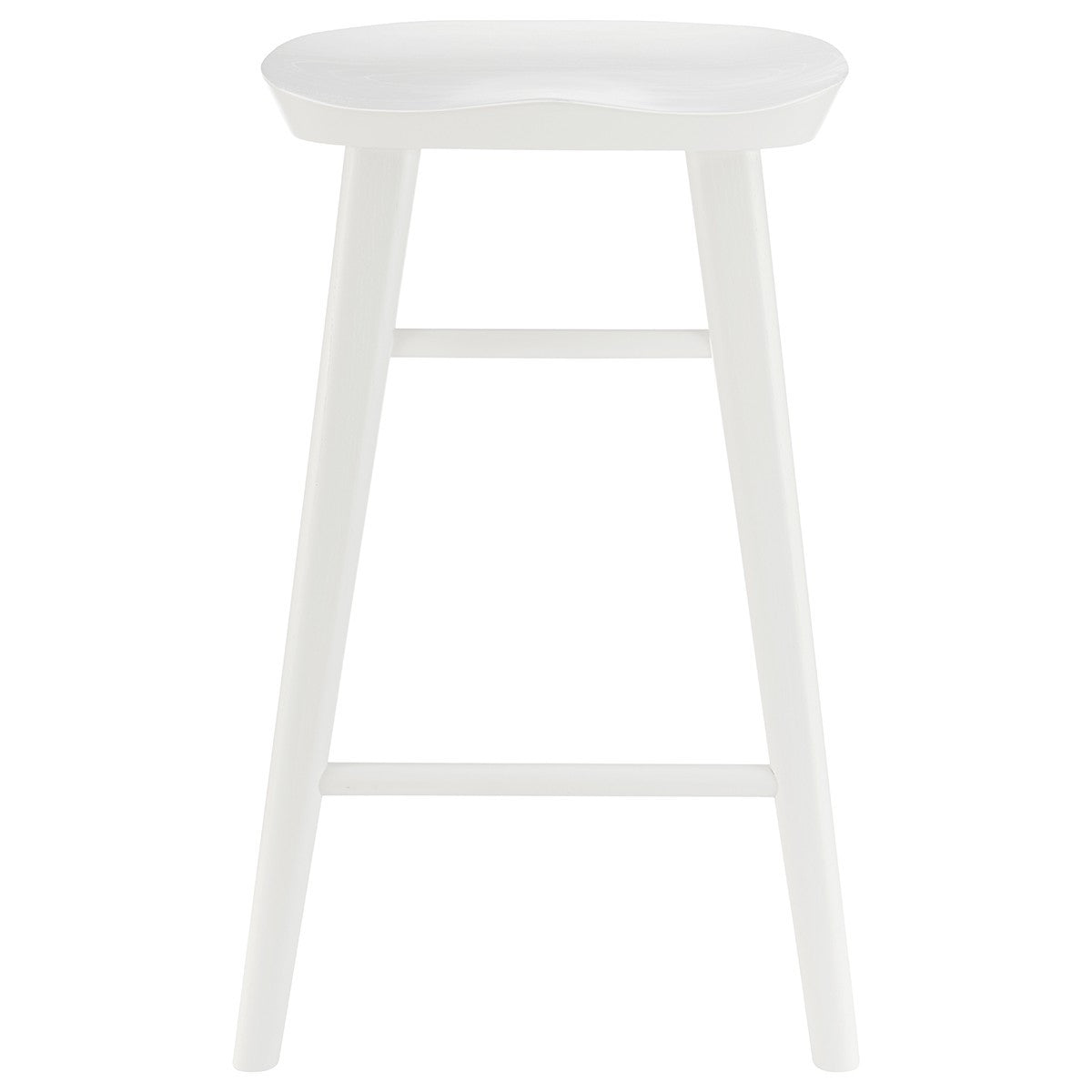 26" White Solid Wood Counter Stool
