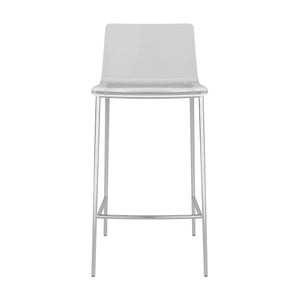 Set of Two Contemporary Acrylic and Nickel Counter Stools