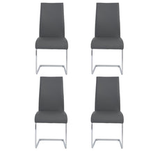 Gray Faux Leather Long Back Cantilever Chairs Set of Four
