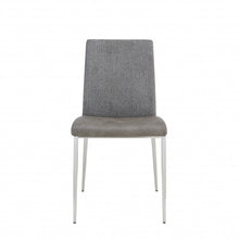 Set of Two Light Brown and Gray Stainless Steel Chairs