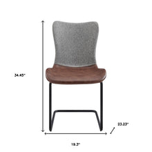 Set of Two Brown Metro Mix Cantilever Dining Chairs