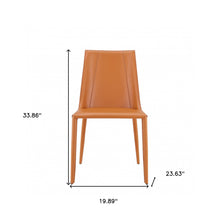 Sleek All Terra Cotta Faux Leather Dining or Side Chair