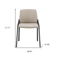 Set of Two Light and Dark Gray Faux Faux Leather Side Chairs