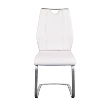 Set of Two White Faux Leather Cantilever Chairs
