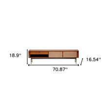 Brown Wood and Wicker Media Stand