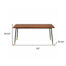 Brown Wood Dining Table with Black Steel Legs 63