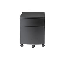 Black Two Drawer Rolling Filing Cabinet