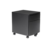 Black Two Drawer Rolling Filing Cabinet
