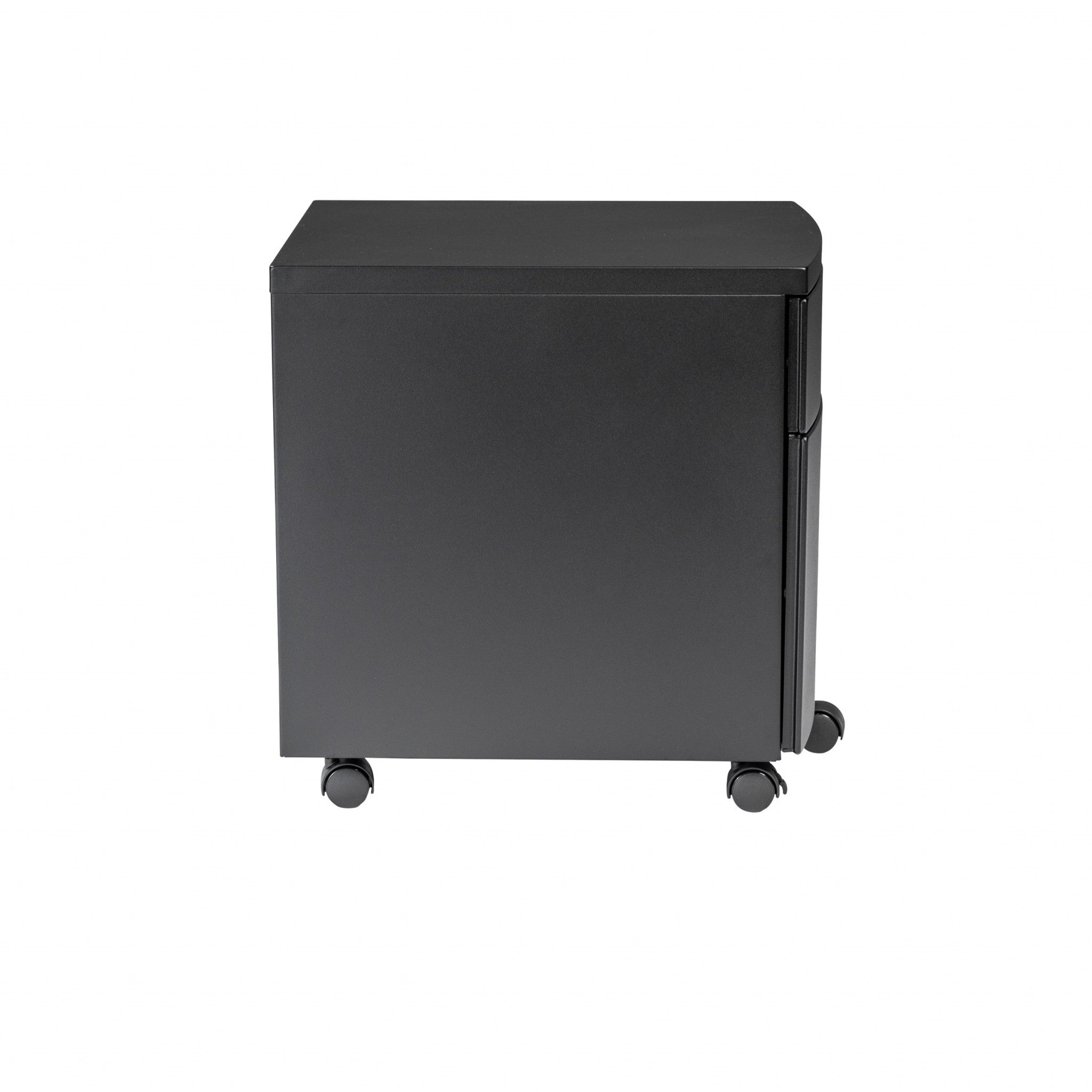 Black Two Drawer Rolling Filing Cabinet