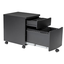 Black Two Drawer Rolling Filing Cabinet