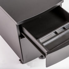 Black Two Drawer Rolling Filing Cabinet