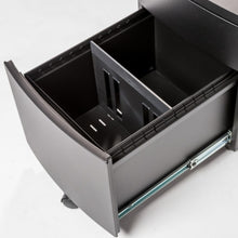 Black Two Drawer Rolling Filing Cabinet