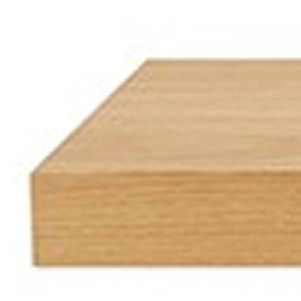 75" Natural Light Brown Wooden Floating Shelf