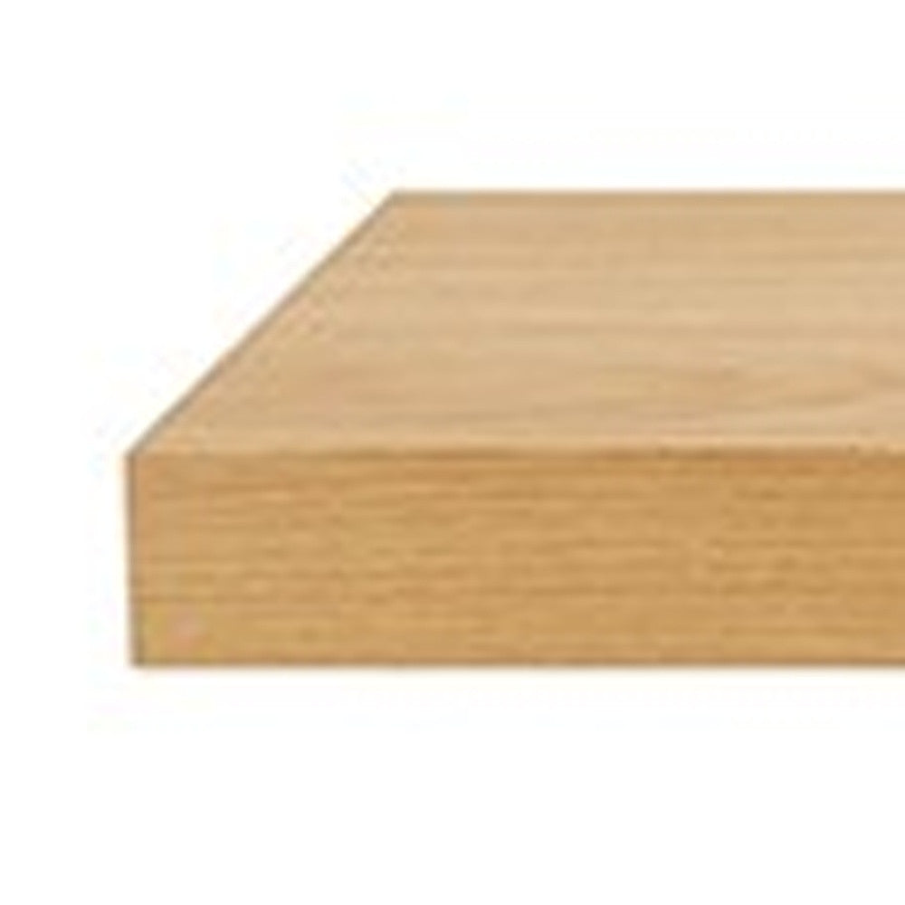 75" Natural Light Brown Wooden Floating Shelf