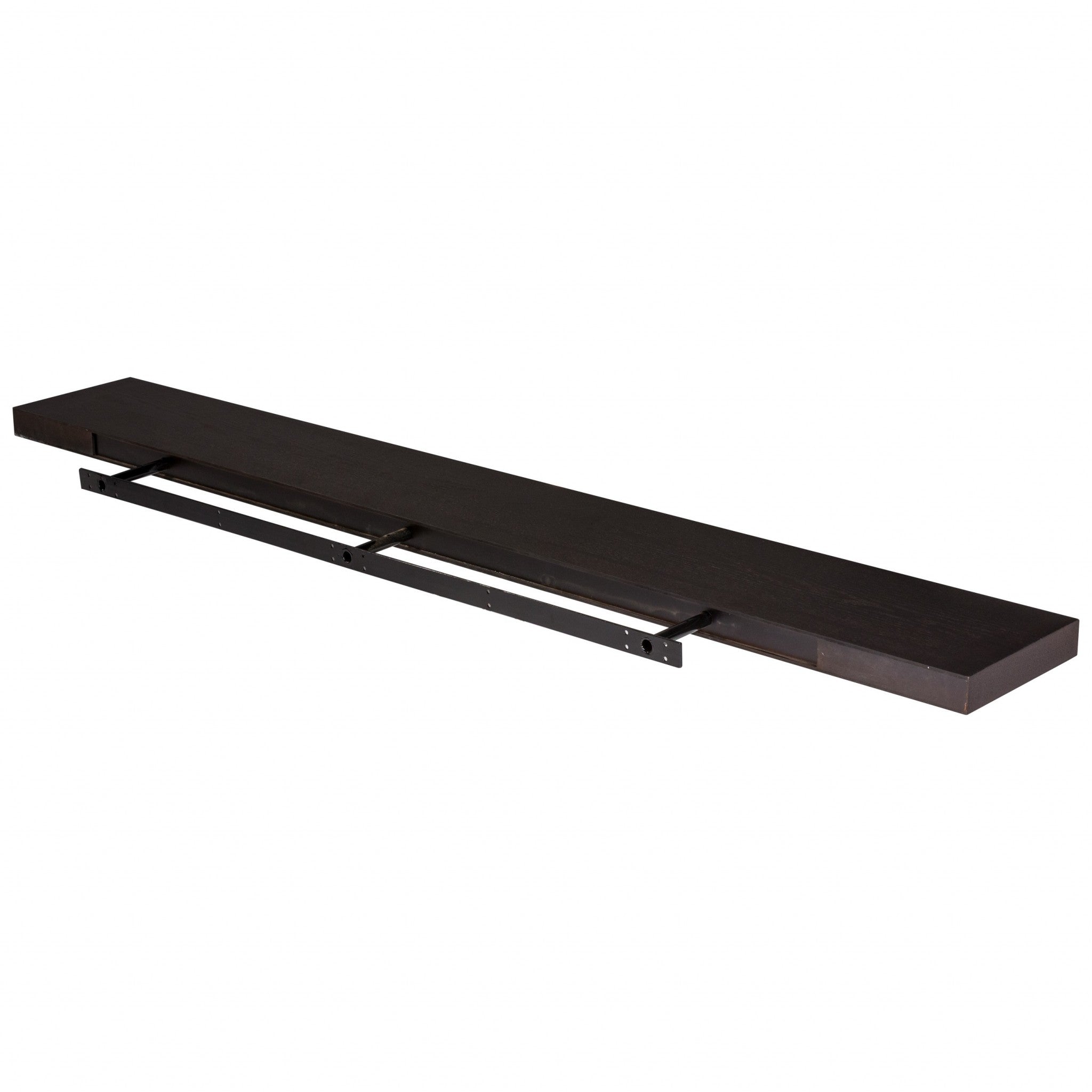 75" Dark Espresso Brown Wooden Floating Shelf