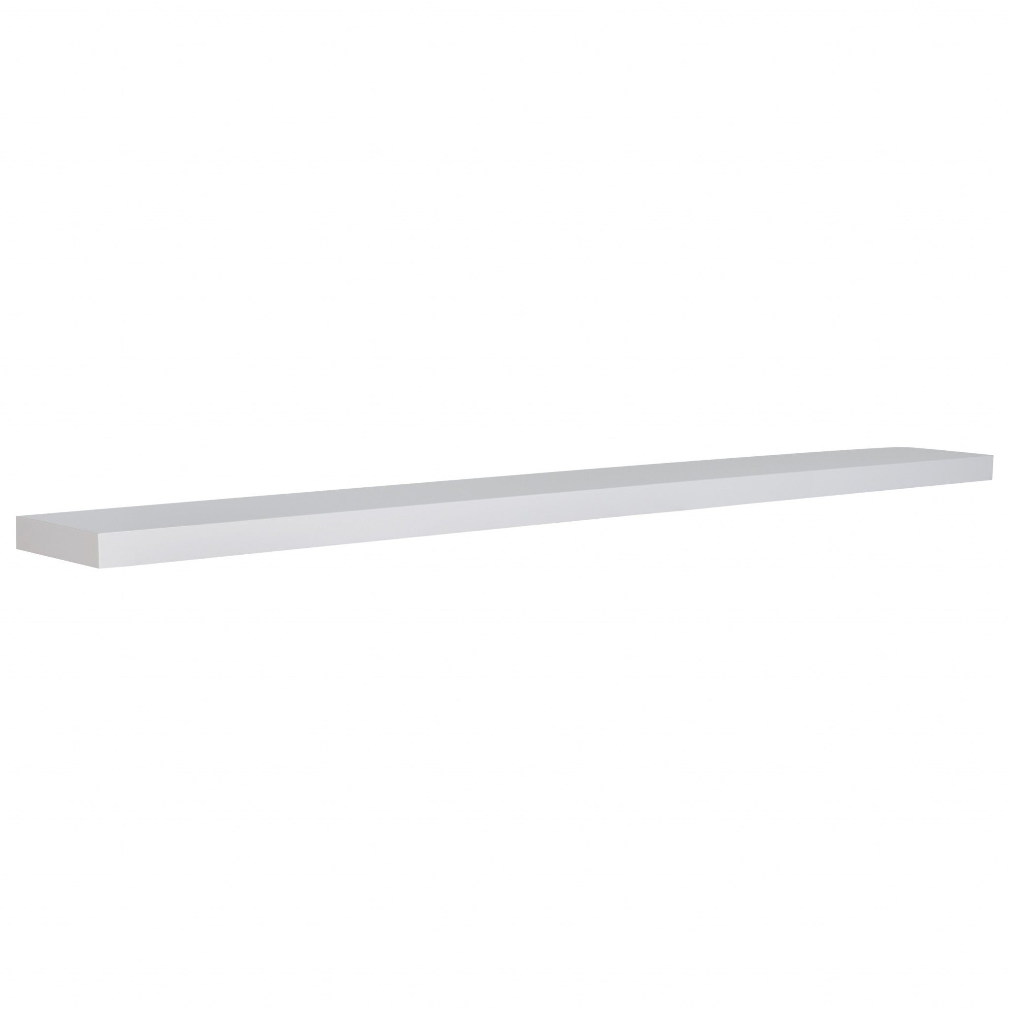 75" White Wooden Floating Shelf