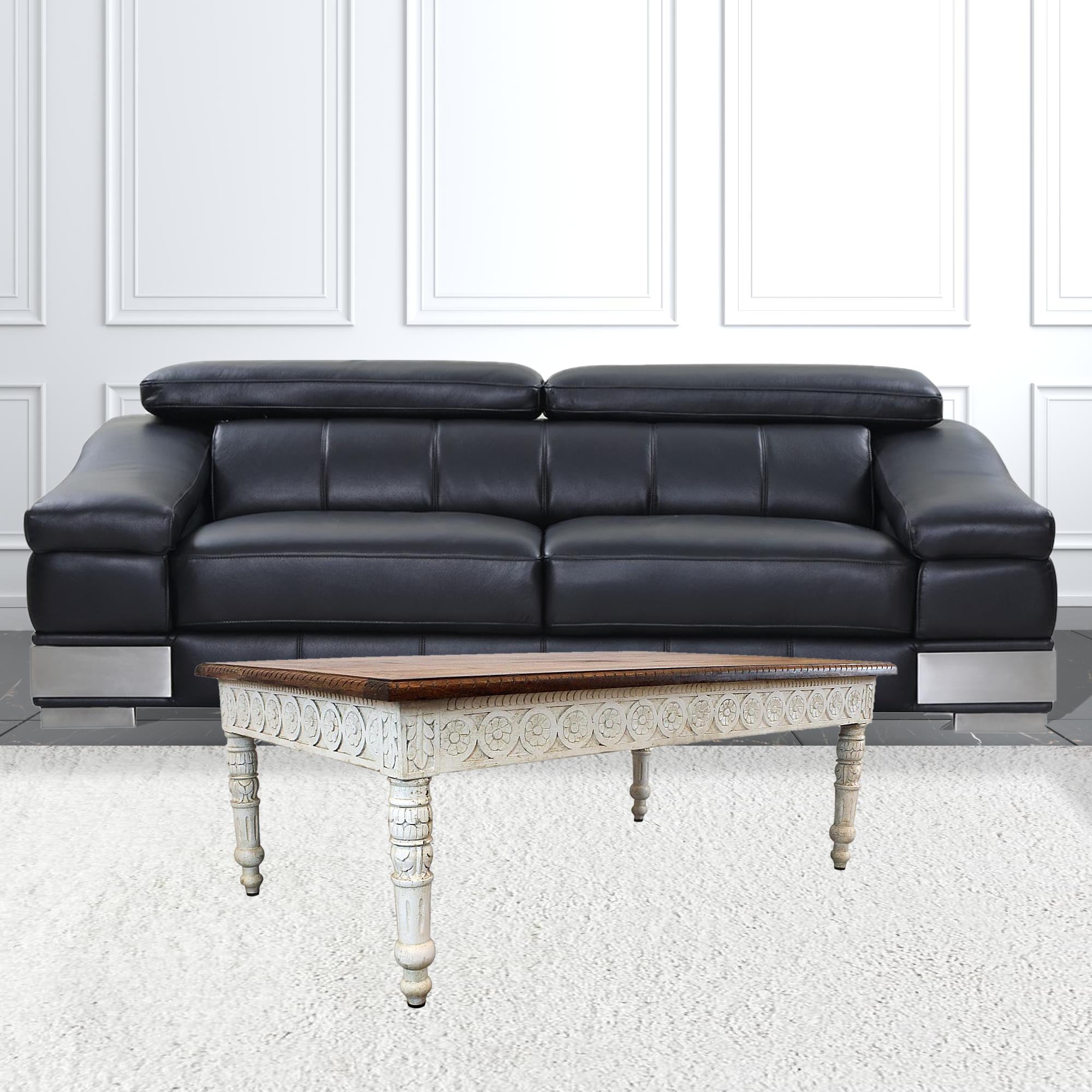 Brown and White Decorative Coffee Table