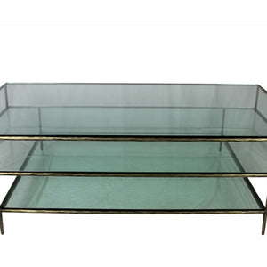Clear Glass Triple Layered Coffee Table