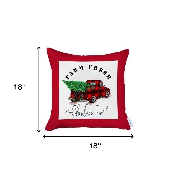 Set Of Four 18 X 18 Red And Black Plaid Zippered Polyester Christmas Tree Throw Pillow Cover