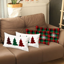 Christmas Plaid Lumbar Decorative Pillow Covers Set of 4