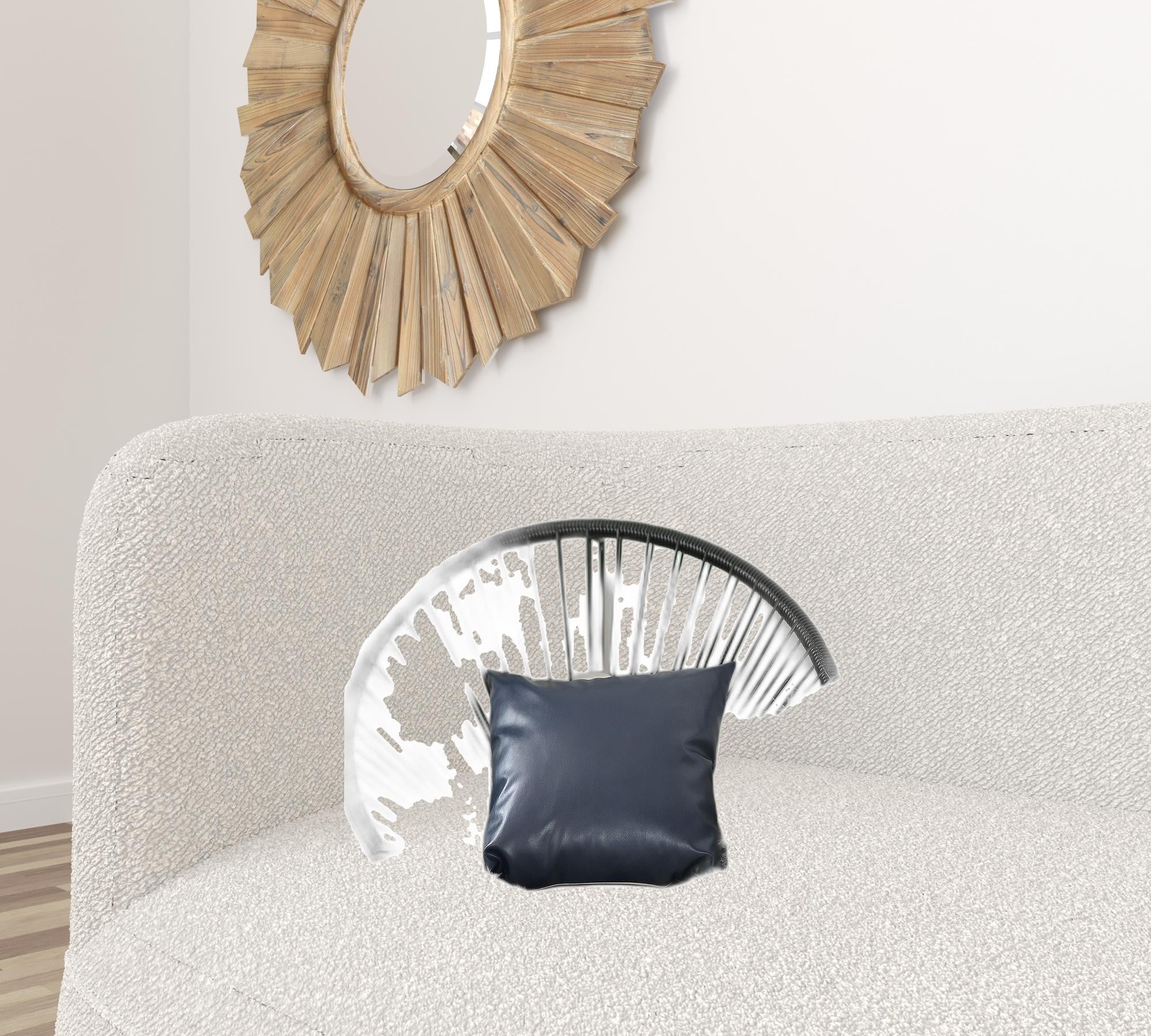 Set of 2 Navy Geometric and Solid Throw Pillows