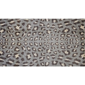 2' x 6' Gray and Brown Cheetah Washable Runner Rug