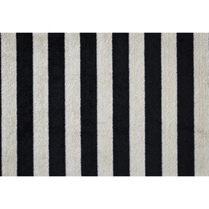 2' x 4' Black and Tan Wide Stripe Washable Floor Mat