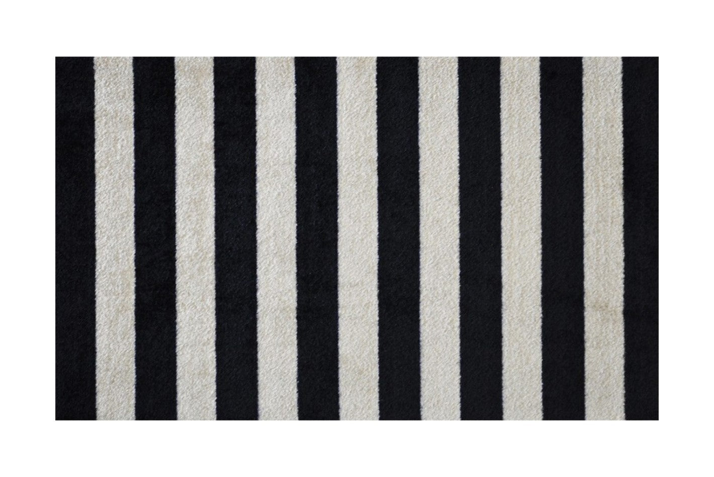 2' x 4' Black and Tan Wide Stripe Washable Floor Mat
