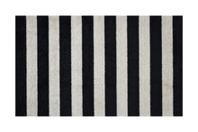 2' x 4' Black and Tan Wide Stripe Washable Floor Mat