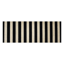 2' x 6' Black and Tan Wide Stripe Washable Runner Rug