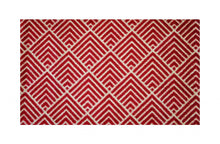 2' x 4' Deep Red and Tan Arrow Geo Washable Floor Mat