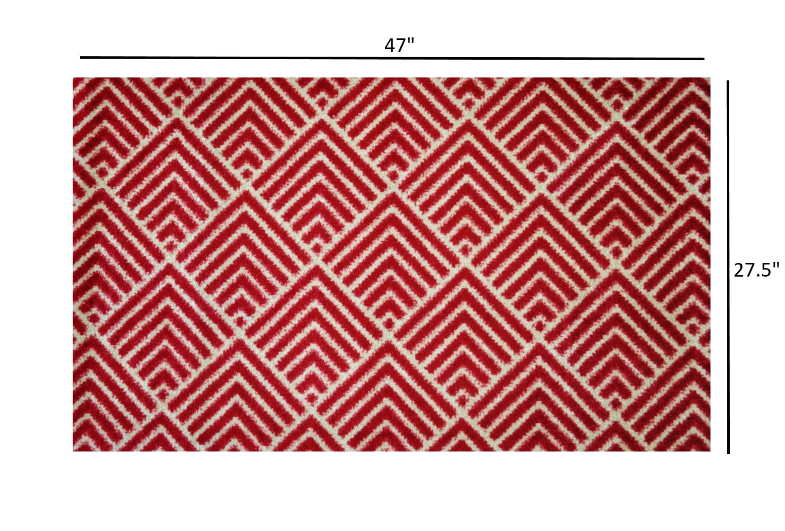 2' x 4' Deep Red and Tan Arrow Geo Washable Floor Mat