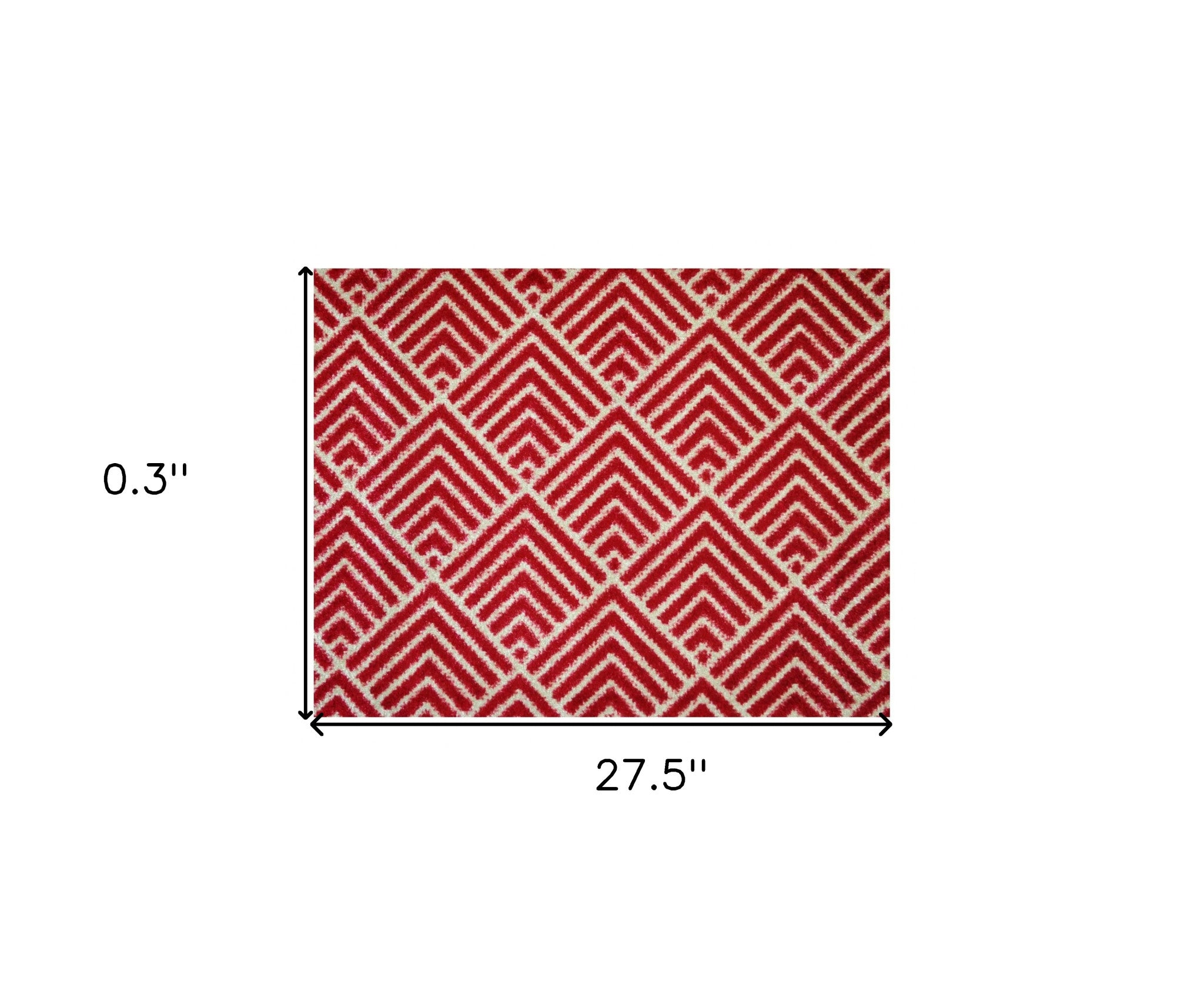 2' x 3' Deep Red and Tan Arrow Geo Washable Floor Mat