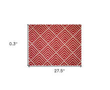 2' x 3' Deep Red and Tan Arrow Geo Washable Floor Mat