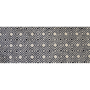 2' x 6' Black Diamond Washable Runner Rug
